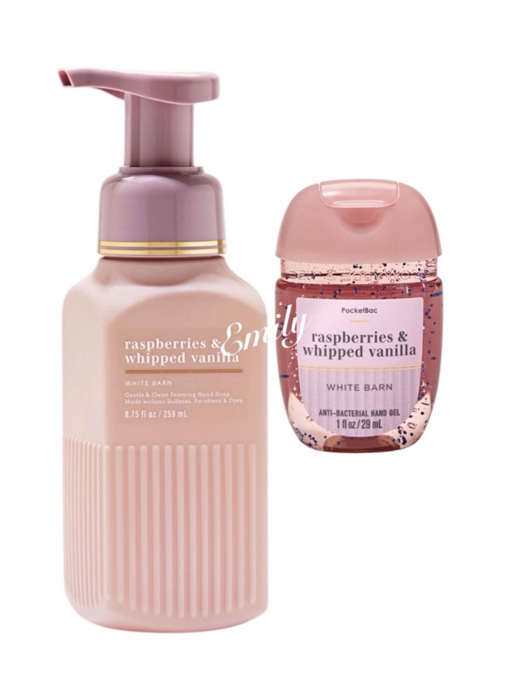 BBW raspberries & whipped vanilla LUXE Foam Hand Soap + matching PocketBac Set